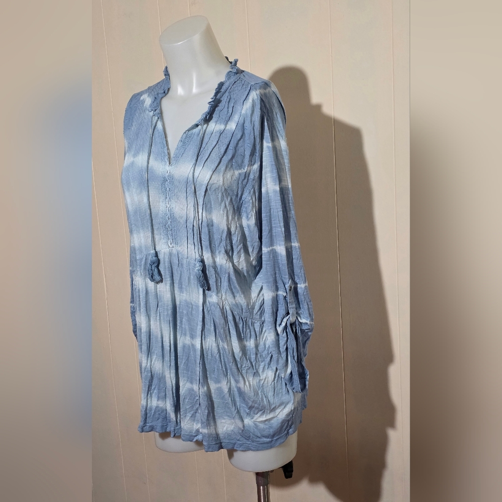 Vintage America Blue Tie-Dye Blouse